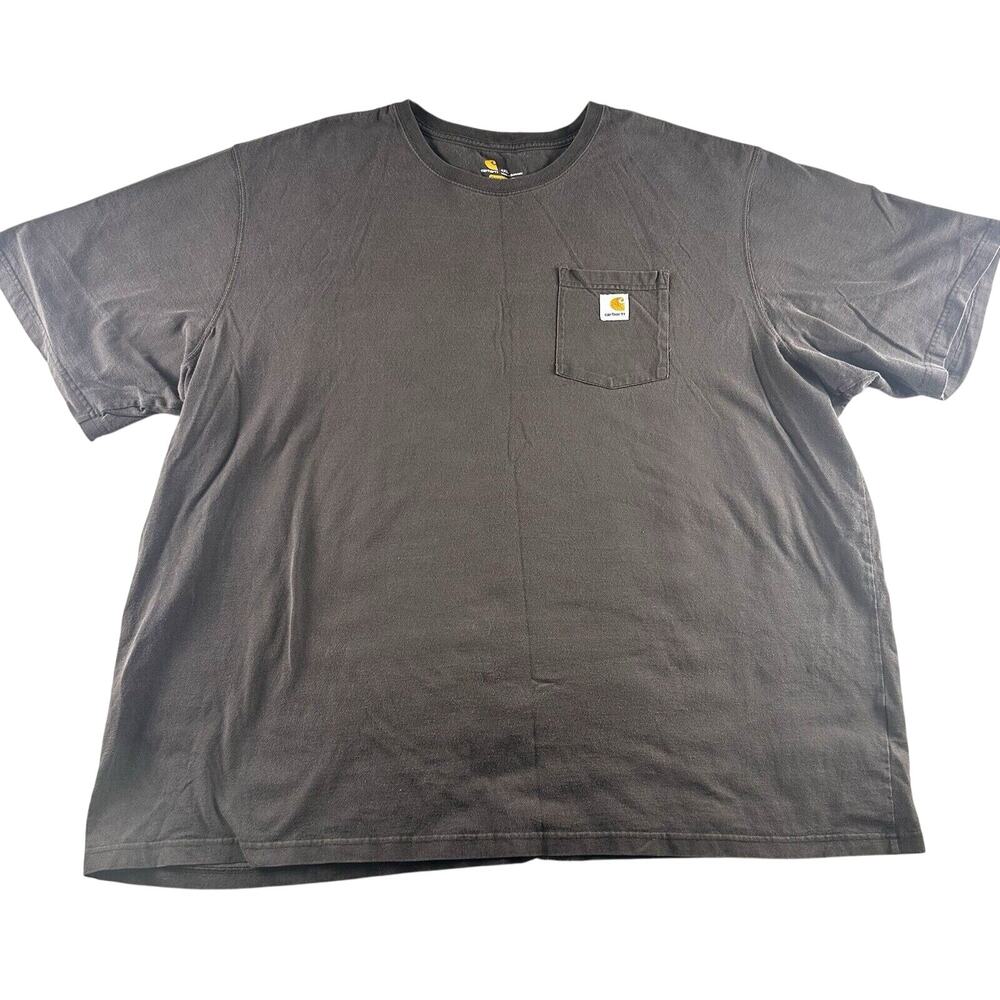 Carhartt T-shirt Men's 4XL Original Fit Workwear -Brown- Chest Pocket
